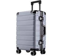 WLGDBXF Maleta con Cerradura de combinación Doble, Ruedas giratorias de Doble Fila, portaequipajes, portavasos, Puerto de Carga USB
