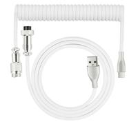WLGQ USB Tipo C Cable De Bobina De Teclado, Cable USB-C A USB A Para Teclado De Juego 6ft (blanco)