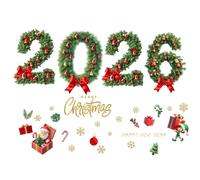 WLH Alexanders 2 Pegatinas navideñas for Ventana, Pegatinas estáticas de PVC for Ventana de Cristal con la Frase Feliz Navidad 2026".