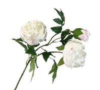 WLH Alexanders 3 uds Tallos de Flores Artificiales de peonía Tallo Largo peonías Falsas arreglo Floral Flores de peonía for decoración de florero for el hogar Flores artificiale(Weiß)