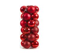 WLH Alexanders Bolas navideñas de 24 Quilates y 40 mm for Decorar el árbol de Navidad, irrompibles, for Interiores, Fiestas y el hogar.(Rot,6cm)