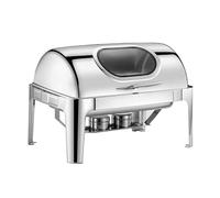 WLH Alexanders Calentador de Comida 9QT rectángulo Catering Calentador Servidor Roll Top frotamiento Plato Buffet Conjunto Comercial Chafer for Catering