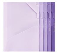 WLH Alexanders Carpetas Juego de Cinco Carpetas: Cubiertas for informes Que se Ajustan a Papel tamaño Carta, Carpetas de Archivos en Colores Pastel apagados, útiles Escolares plegadoras(Lila)