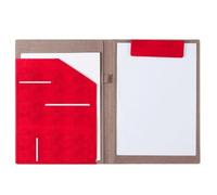 WLH Alexanders Carpetas Portafolio de Cuero sintético, tamaño Carta A4, Bloc de Notas for Negocios, Escuela, Oficina y conferencias. plegadoras(Rot)