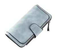 WLH Alexanders Cartera Grande Compatible with Mujer con Bolsillo con Cremallera, Tarjetero Delgado, Monedero de Viaje gestión de Efectivo, Carteras de Cuero Mujer, 3 Pliegues(BLU)