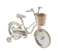 WLH Alexanders Coches de Juguete Bicicleta for niños con Doble Freno de Mano, de 12 a 22 Pulgadas, for niños de 3 a 12 años, con Cesta Tejida y Ruedas auxiliares. Bicicleta con Ruedas(Weiß,14inch)