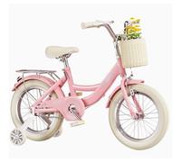 WLH Alexanders Coches de Juguete Bicicleta For Niños De 16 A 20 Pulgadas con Doble Freno De Mano, Cesta Tejida, Ruedas Auxiliares Y Timbre, For Niños De 6 A 12 Años. Bicicleta con Ruedas(Rose,20inch)