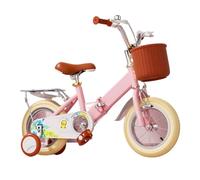 WLH Alexanders Coches de Juguete Bicicleta for niños de 2 a 9 años, de 12, 14, 16 y 18 Pulgadas, con Asiento y Cesta for muñecas, Plegable. Bicicleta con Ruedas(Pink1,14inch)