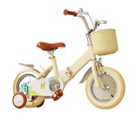 WLH Alexanders Coches de Juguete Bicicleta for niños de 2 a 9 años, de 12, 14, 16 y 18 Pulgadas, con Asiento y Cesta for muñecas, Plegable. Bicicleta con Ruedas(Geel,12inch)