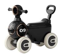 WLH Alexanders Coches de Juguete Coche de Juguete for niños con Luces, música, asa retráctil, Asiento de Almacenamiento, Regalo for niños y niñas. Bicicleta con Ruedas(Noir)