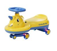 WLH Alexanders Coches de Juguete Cochecito con música, luz, Ruedas silenciosas e Intermitentes, Juguete for Montar for niños y niñas de 1 a 6 años. Bicicleta con Ruedas(Geel,Flashing Wheel)