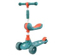 WLH Alexanders Coches de Juguete Patinete 2 en 1 for niños, Asiento Plegable, Altura Ajustable, Plataforma Antideslizante ensanchada, más Seguro for Principiantes. Bicicleta con Ruedas(Groen)