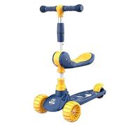 WLH Alexanders Coches de Juguete Patinete 2 en 1 for niños, Asiento Plegable, Altura Ajustable, Plataforma Antideslizante ensanchada, más Seguro for Principiantes. Bicicleta con Ruedas(BLU)