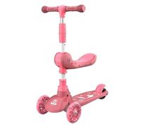 WLH Alexanders Coches de Juguete Patinete 2 en 1 for niños, Asiento Plegable, Altura Ajustable, Plataforma Antideslizante ensanchada, más Seguro for Principiantes. Bicicleta con Ruedas(Rose)