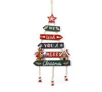 WLH Alexanders Decoración de Pared navideña con letreros de Madera for casa, Juego de 2, Decoraciones Colgantes for Navidad y for Todos, un Dulce Regalo de Buenas Noches.(Color1)