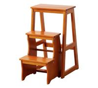 WLH Alexanders Escalon Taburete de Escalera de 3 escalones, Silla Plegable de Madera, Banco de Escalada Multifuncional for Descansar o Transportar Objetos Altos. banqueta(Honey)