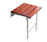 WLH Alexanders Folding Shower Seat Wall Mounted with Legs Fold Down Shower Seat for Seniors Small Shower Space Foldable Taburete de Ducha