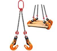 WLH Alexanders Horizontal Plate Lifting Clamp 0.8T/1764lbs with High Strength Manganese Steel Chain for Industry Hoist Crane(0.8 ton 2 m chain)