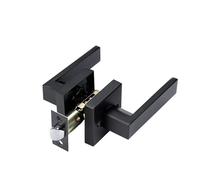 WLH Alexanders Interior Door Handle Keyless Levers Set Heavy Duty Privacy Door Knob Lock for Bedroom or Bathroom(Noir)