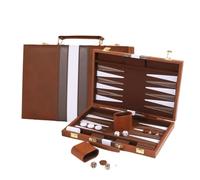 WLH Alexanders Juegos Grandes Juegos de Backgammon for Adultos, Juegos de Mesa clásicos for 2 Jugadores, Adultos y niños, Estuche de Piel sintética de Calidad. ajedrez(CAF,15inch)