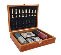 WLH Alexanders Juegos Juego de ajedrez Plegable de Madera for Viajes, Juego de Mesa for niños y Adultos dominó y Cartas. ajedrez(Color9)