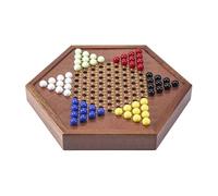 WLH Alexanders Juegos Juego de Mesa de Damas Chinas de Madera con 72 canicas de Vidrio de 16 mm de Colores Estilo pétalo. Juegos de Estrategia clásicos. ajedrez(Acrylic Beads,32cm)