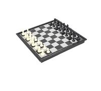 WLH Alexanders Juegos Juego de Mesa magnético 2 en 1 de ajedrez, Damas y Backgammon en Blanco y Negro con Tablero Plegable, Ideal for Viajes de niños y Adultos. ajedrez(27 * 27cm)
