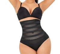 WLH Alexanders Lace Tummy Control Shapewear Panties for Women High Waisted Body Shaper Slimming Briefs Underwear Girdle Panty(Noir,L)