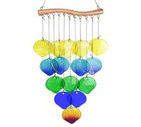 WLH Alexanders Red de Captura de sueños Campanas de Viento de Vidrio for decoración Exterior, Interior y Exterior, for Patio, jardín, Bonito Regalo de cumpleaños o Navidad(Shell2)