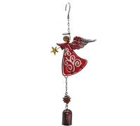 WLH Alexanders Red de Captura de sueños Campanas de Viento Decorativas de Metal con Forma de ángel, Adorno Colgante for jardín, diseño en Espiral, Disponibles en Rojo, Verde, Azul y Rosa.(Rot,Bell)