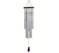 WLH Alexanders Red de Captura de sueños Campanas de Viento for Exteriores en Tonos Profundos, Personalizadas, Bonitas Decoraciones for Jardines, terrazas, Balcones y el hogar.(Silver)