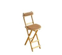 WLH Alexanders Sillas Sillas Plegables de bambú con Asientos de ratán Tejido, Juego de 2, sin ensamblaje, con cojín tapizado, ahorran Espacio. Silla de Cocina(Legno,L)