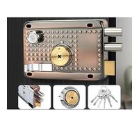 WLH Alexanders Traditional Nightlatch Electro Brass Finish Standard Security Double Lock Cylinder Interlocking Locking Structure(Right-opening with beveled edge1)