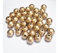 WLIANG 150 Pcs 16mm Golden Wooden Beads Unfinished Round Bulk Spacer Wood Beads for DIY Crafts Garlands Farmhouse Decor Jewel