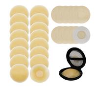 WLICCHS 8 Pares de Cubiertas de Silicona para Pezones, 10 Pegatinas para El Pecho, Cubiertas para Pezones para Mujeres, Almohadillas Invisibles Reutilizables para Pezones, Cubiertas para Pezones
