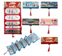 Wlicon 5 Piezas Sobres Navideños Clip Billetes con 10 Ranuras como Ranuras para Tarjetas de Crédito Navideños Sorpresas Porta Billetes para Cartera Creativa Tarjeta Regalo Decor de Fiesta