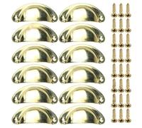 WLIHDB Asa De Taza De Concha 12 tiradores de puerta armario cocina retro, pomos for muebles, manijas hierro antiguas con concha Para Armarios De Cocina Muebles(Color 6)