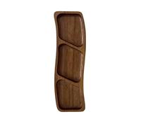 WLIHDB Bandeja de madera for aperitivos, diseño curvo, 3/4 compartimentos, plato superficial decorativo for, inmersión portátil, oficina, 3 uds Para Fiestas(S)