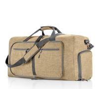 WLIHDB Bolsa De Equipaje PortáTil Bolsa de Lona Viaje Gran Capacidad for Hombre y Mujer, Bolso Deportivo Hombro 85L, Plegable, Oxford, Equipaje Fitness, 2 uds para Escapadas De Fin De Semana(Beige)