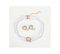 WLIHDB Conjunto de joyería Vintage Gatsby for mujer, collar con candelabro perlas imitación cristal, pendientes for, regalo fiesta inspirado en los años 20 para Mujer