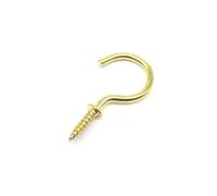 WLIHDB Ganchos De Rosca 10 piezas de lámpara luz for gabinete, planta, cortina, red alambre, perno ojo techo, tornillo en percha, cierre gancho copa OLC Para Casa(C shape golden,Length 50mm)