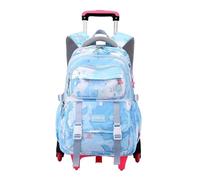 WLIHDB Mochila con Ruedas Mochila Escolar con Ruedas, Mochila for niñas, for Estudiantes, Maleta for Viaje para Hombre Y Mujer(6 Wheels Sky Blue)