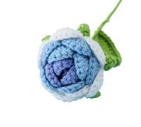 WLIHDB Ramo de Flores de Crochet 2 Piezas de Flores Ganchillo, Ramos Artificiales tulipán y Girasol Hechos a Mano para Cumpleaños, Boda(Color1)