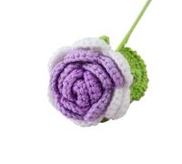 WLIHDB Ramo de Flores de Crochet 2 Piezas de Flores Ganchillo, Ramos Artificiales tulipán y Girasol Hechos a Mano para Cumpleaños, Boda(Color2)