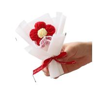 WLIHDB Ramo de Flores de Crochet Mini Ramo de Flores Artificiales Ganchillo, Hecho a Mano, for Fiesta Boda para Cumpleaños, Boda(Color8)