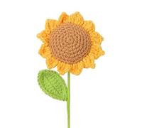 WLIHDB Ramo de Flores de Crochet Ramo de Flores graduación Girasoles Ganchillo 2 Piezas, Artificiales Creativas Tejidas a Mano para Cumpleaños, Boda