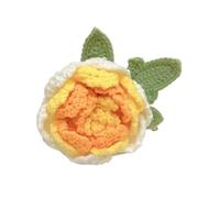WLIHDB Ramo de Flores de Crochet Ramo de peonías Ganchillo Hecho a Mano, 2 Unidades, Lana, Tejido a, Flores Artificiales imitación para Cumpleaños, Boda(Color2)