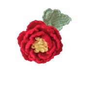 WLIHDB Ramo de Flores de Crochet Ramo de peonías Ganchillo Hecho a Mano, 2 Unidades, Lana, Tejido a, Flores Artificiales imitación para Cumpleaños, Boda(Color5)