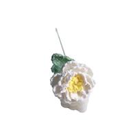 WLIHDB Ramo de Flores de Crochet Ramo de peonías Ganchillo Hecho a Mano, 2 Unidades, Lana, Tejido a, Flores Artificiales imitación para Cumpleaños, Boda(Color3)