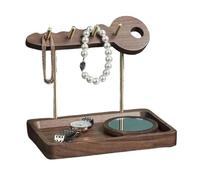 Wlikmjg Porta llaves de entrada de madera, Porta llaves de encimera | Soporte rústico para llaves de mesa - Estante organizador de mesa reutilizable para collares, organizador de llaves para el hogar,